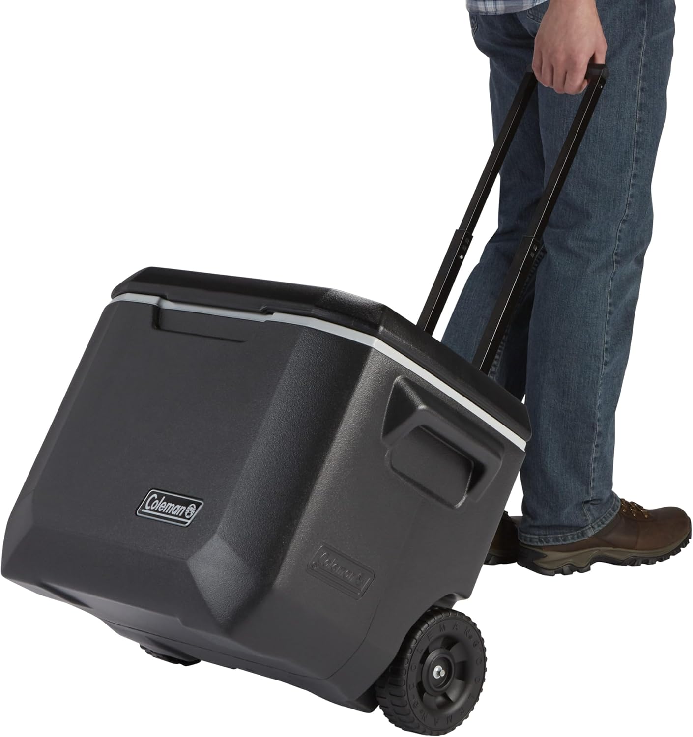 Coleman Xtreme 50qt Rolling Cooler with Wheels, Extra-Walled Insulation Keeps Ice up to 5 Days, Portable Wheeled Hard Chiller
