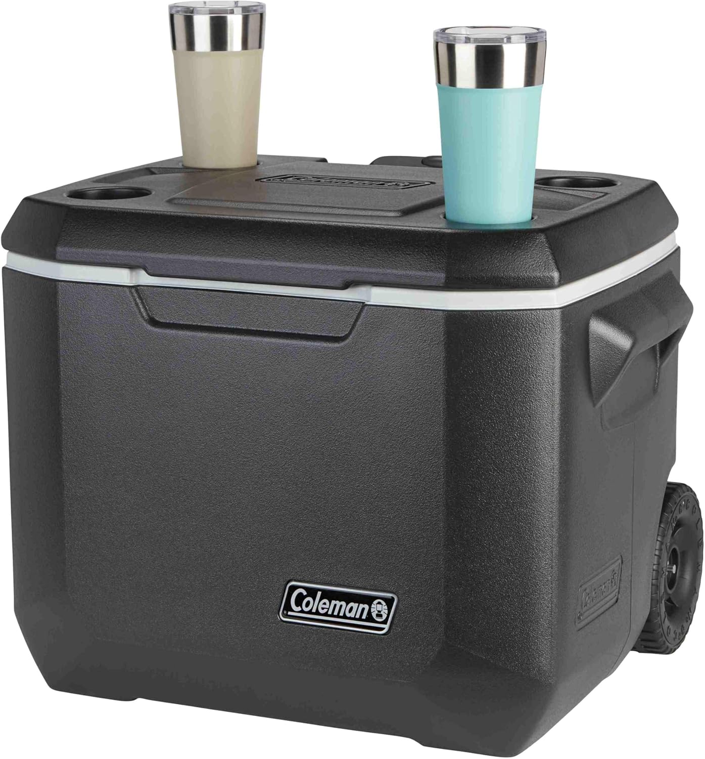 Coleman Xtreme 50qt Rolling Cooler with Wheels, Extra-Walled Insulation Keeps Ice up to 5 Days, Portable Wheeled Hard Chiller